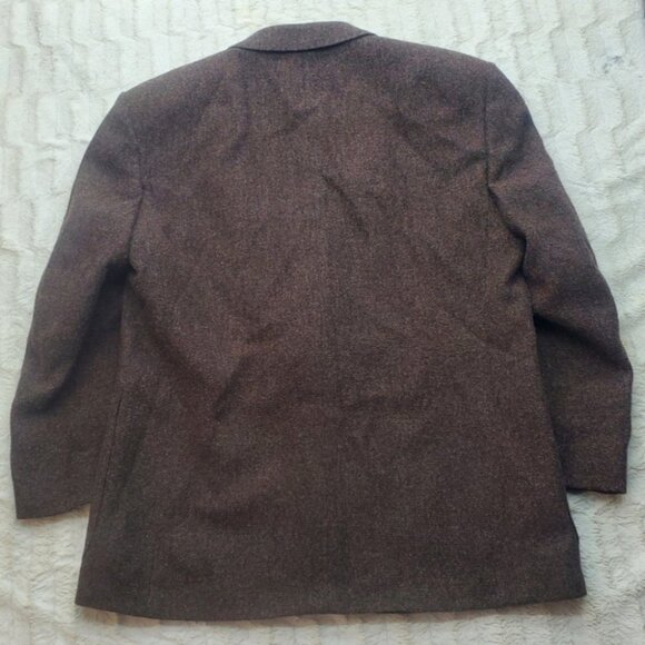Vintage 90s Tip Top Mens Sport Coat Jacket Speckled Brown Orange Deep Pocket 40R - Picture 5 of 12